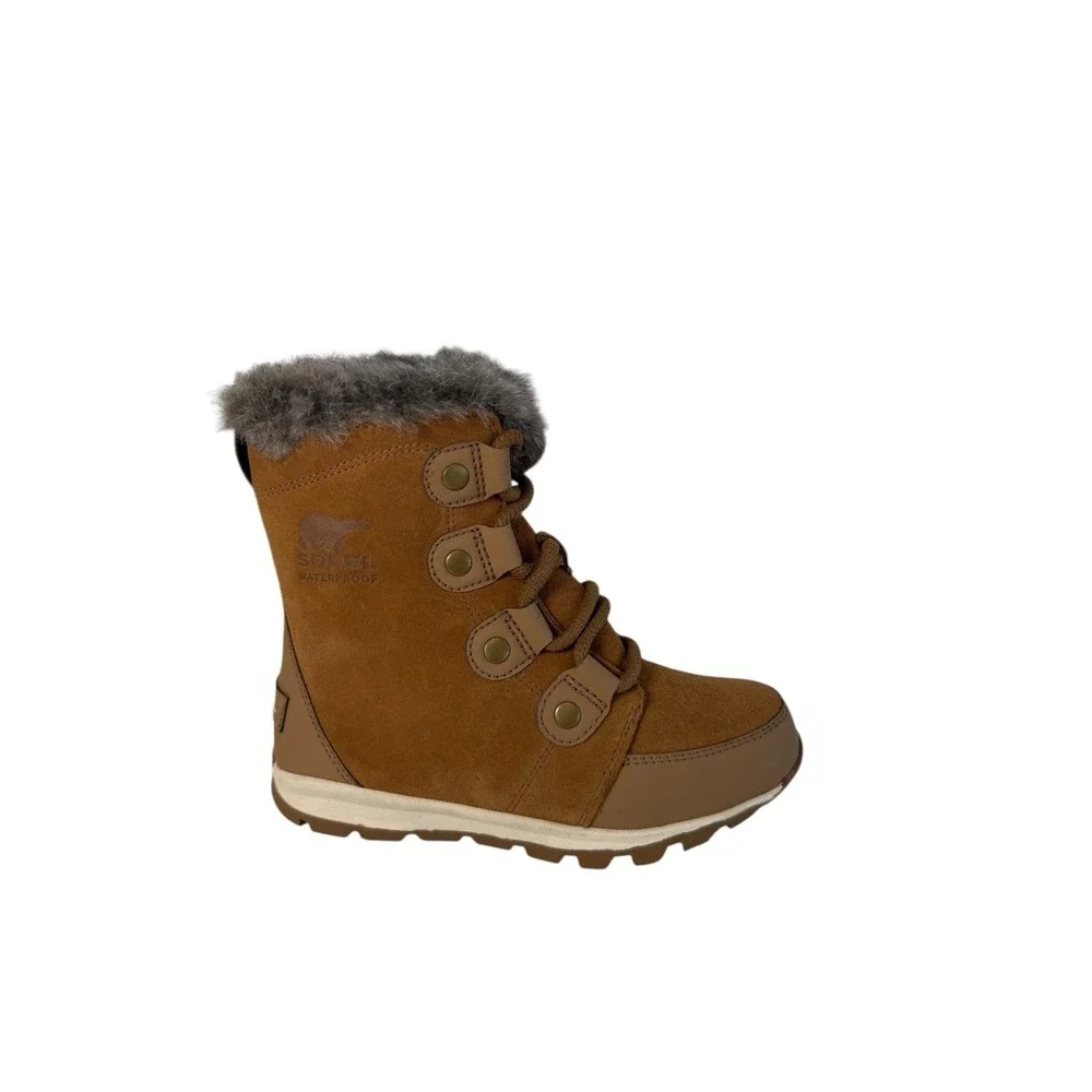Sorel Whitney II Brown Suede Leather LaceUp Waterproof Boots Kids Size 1Y No Box